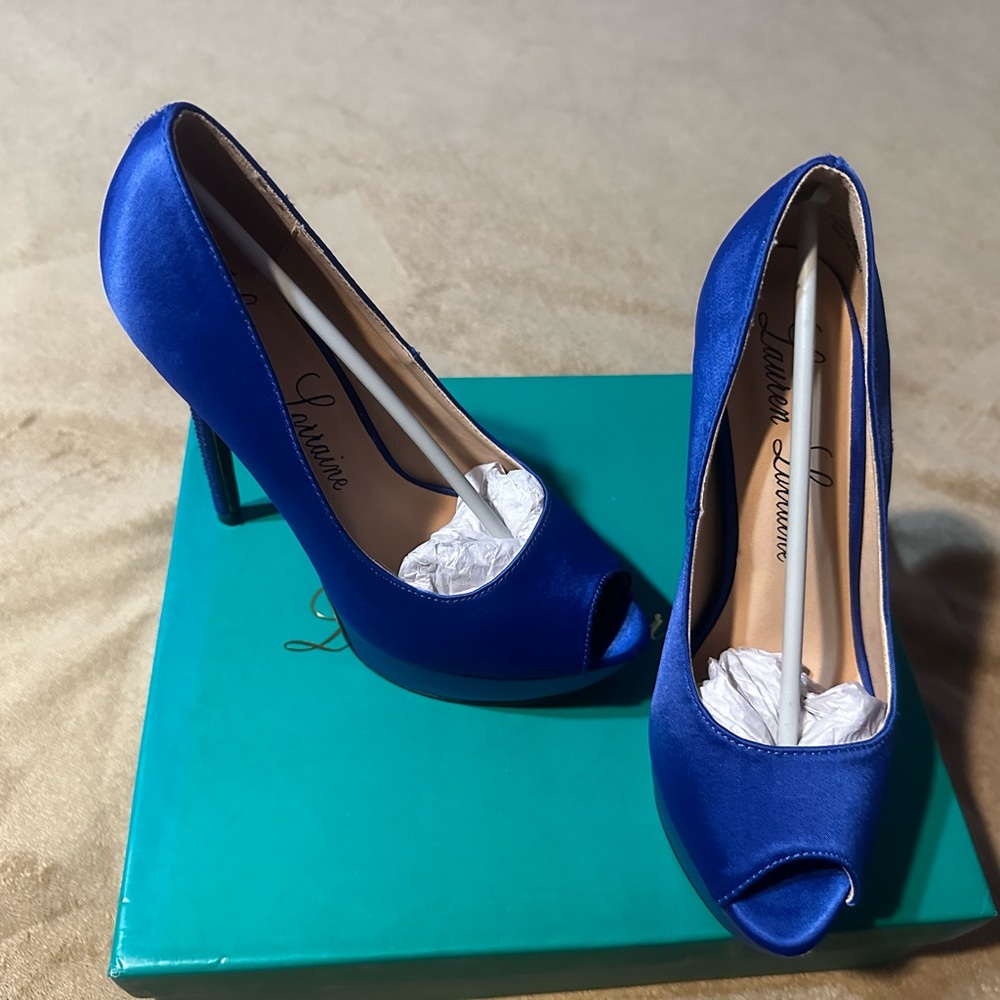 Beautiful Royal blue Lauren Lorraine high heels.